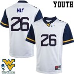 Youth West Virginia Mountaineers NCAA #26 Tyler May White Authentic Nike Stitched College Football Jersey ZE15F03EG